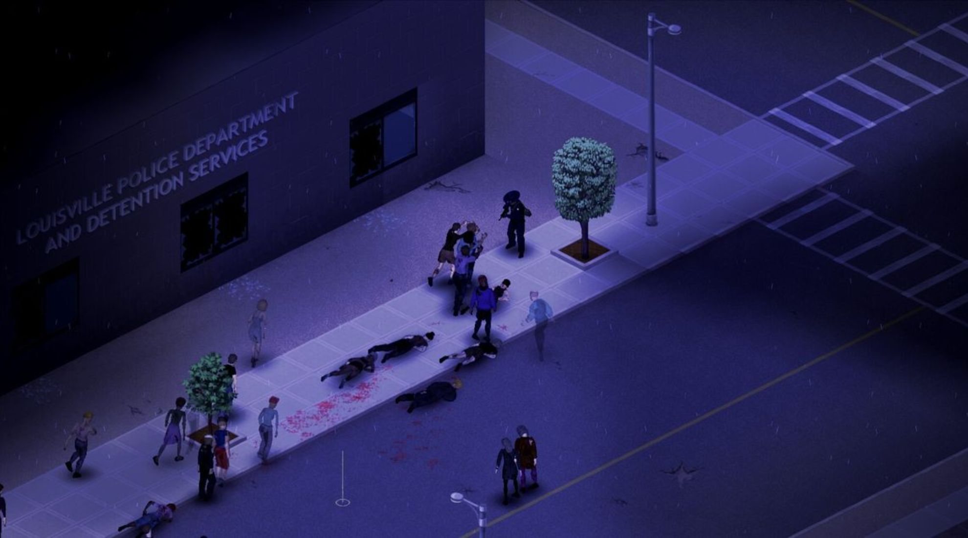 superviviente rodeado por zombis